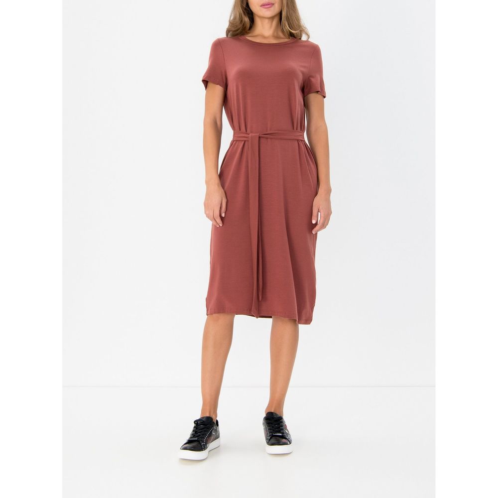 Vero Moda Bianca Dress Tie Waist Mahogany